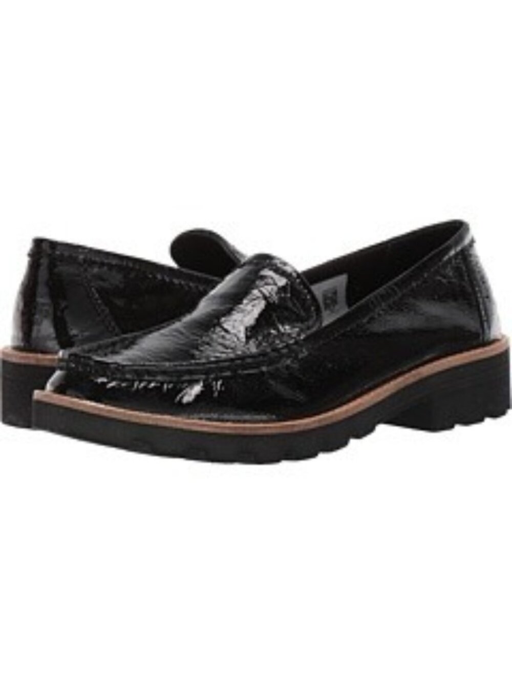 SPERRY Womens A/O Lug Loafer~Size 6.5~Black Patent Leather Lined Upper L19 02